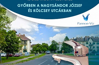 Időszakos ivóvíz-szolgáltatás szünetelés Győrben a Nagysándor József és Kölcsey utcákban